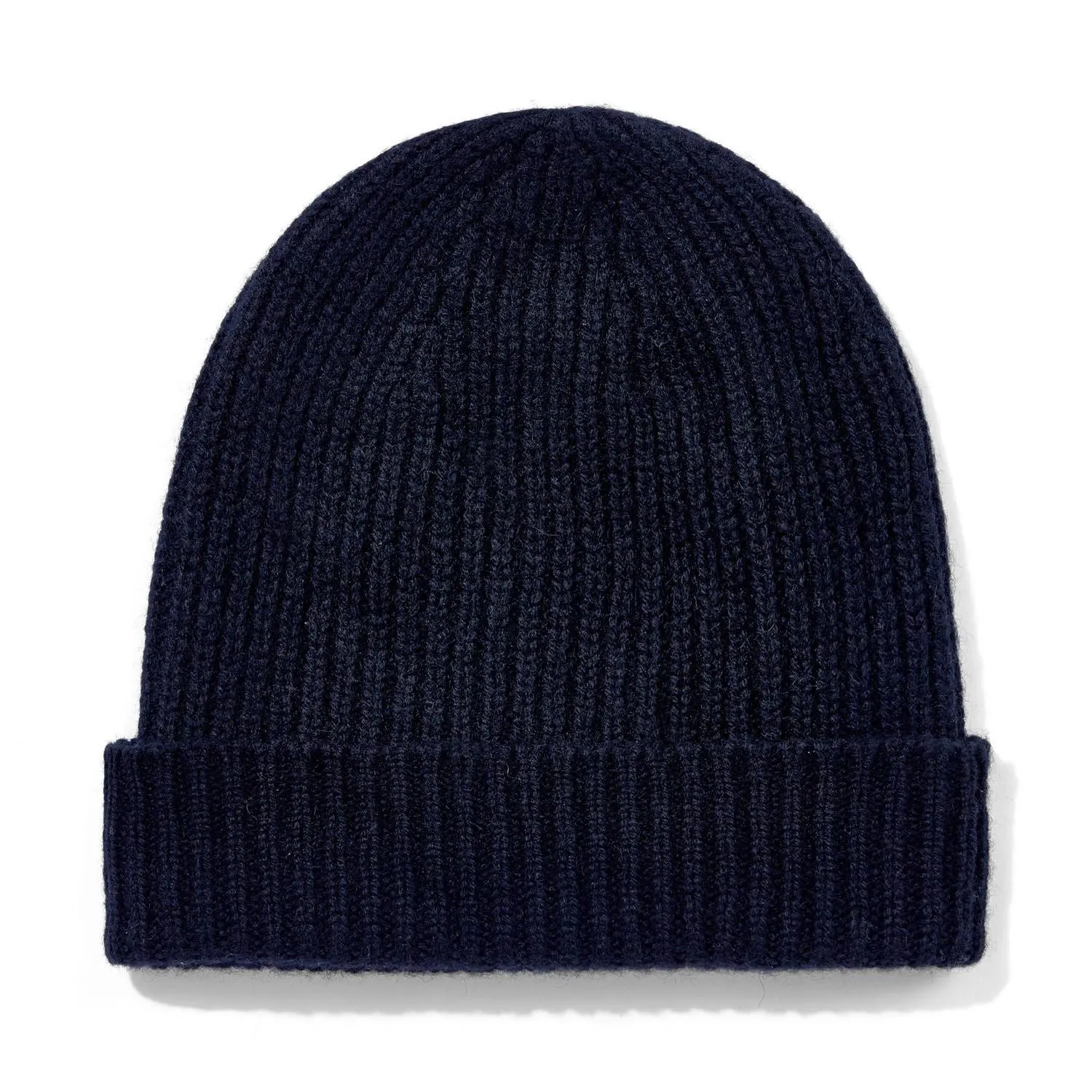 100% Cashmere Ribbed Beanie Hat