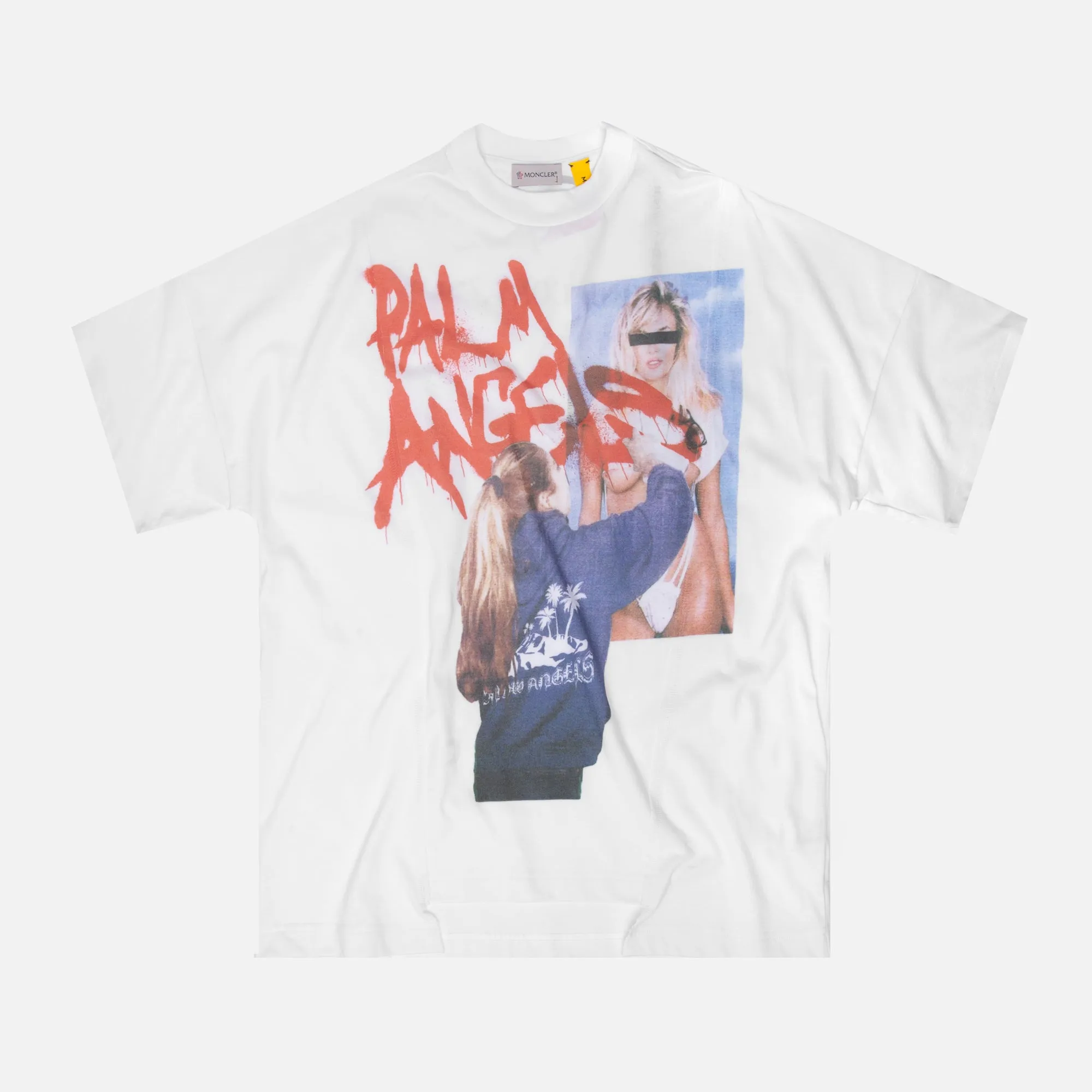 8 Moncler Palm Angels Maglia Girocollo Graphic Tee - White