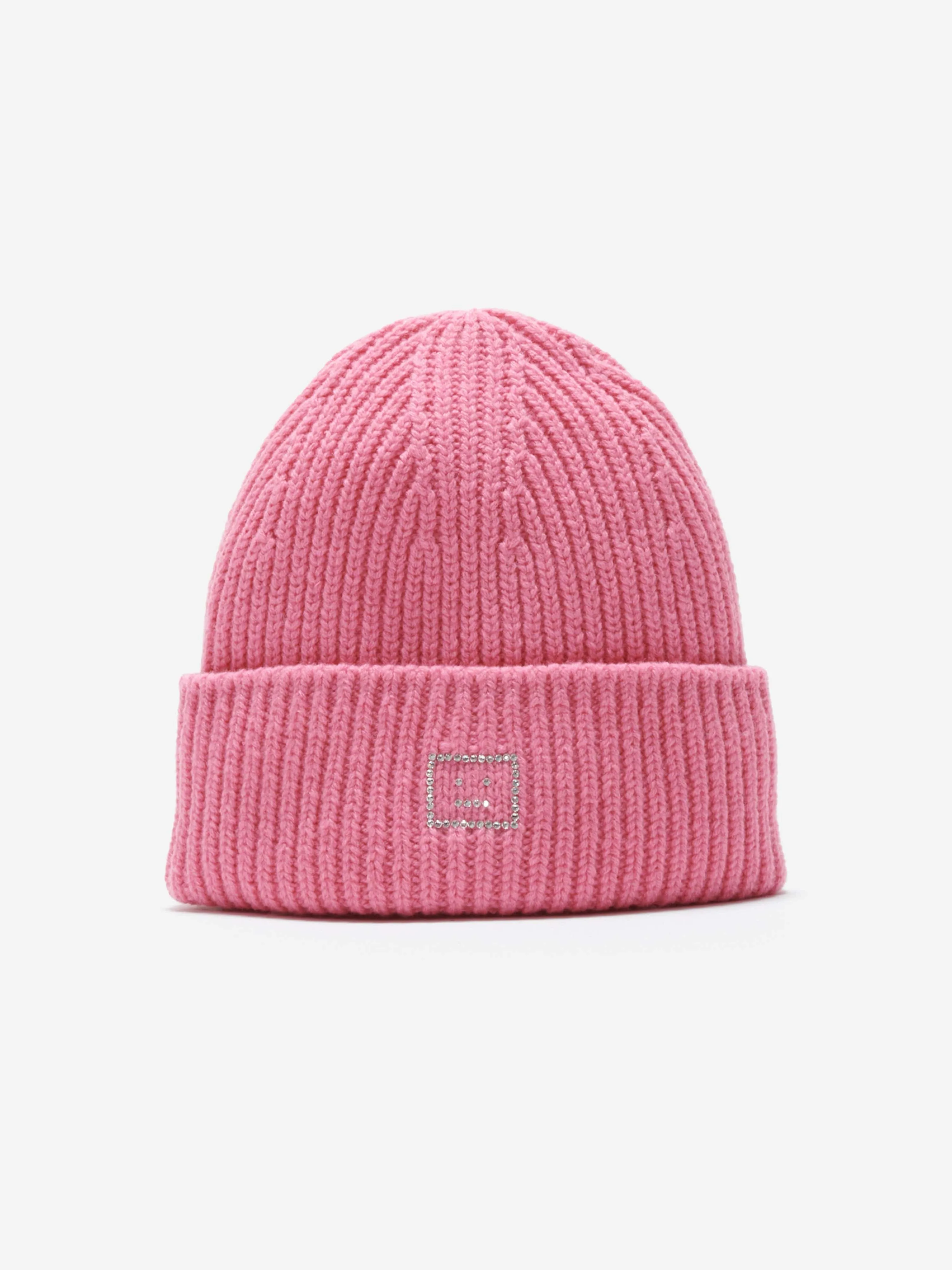 Acne Studios Kids Pansy Crystal Core Beanie in Pink