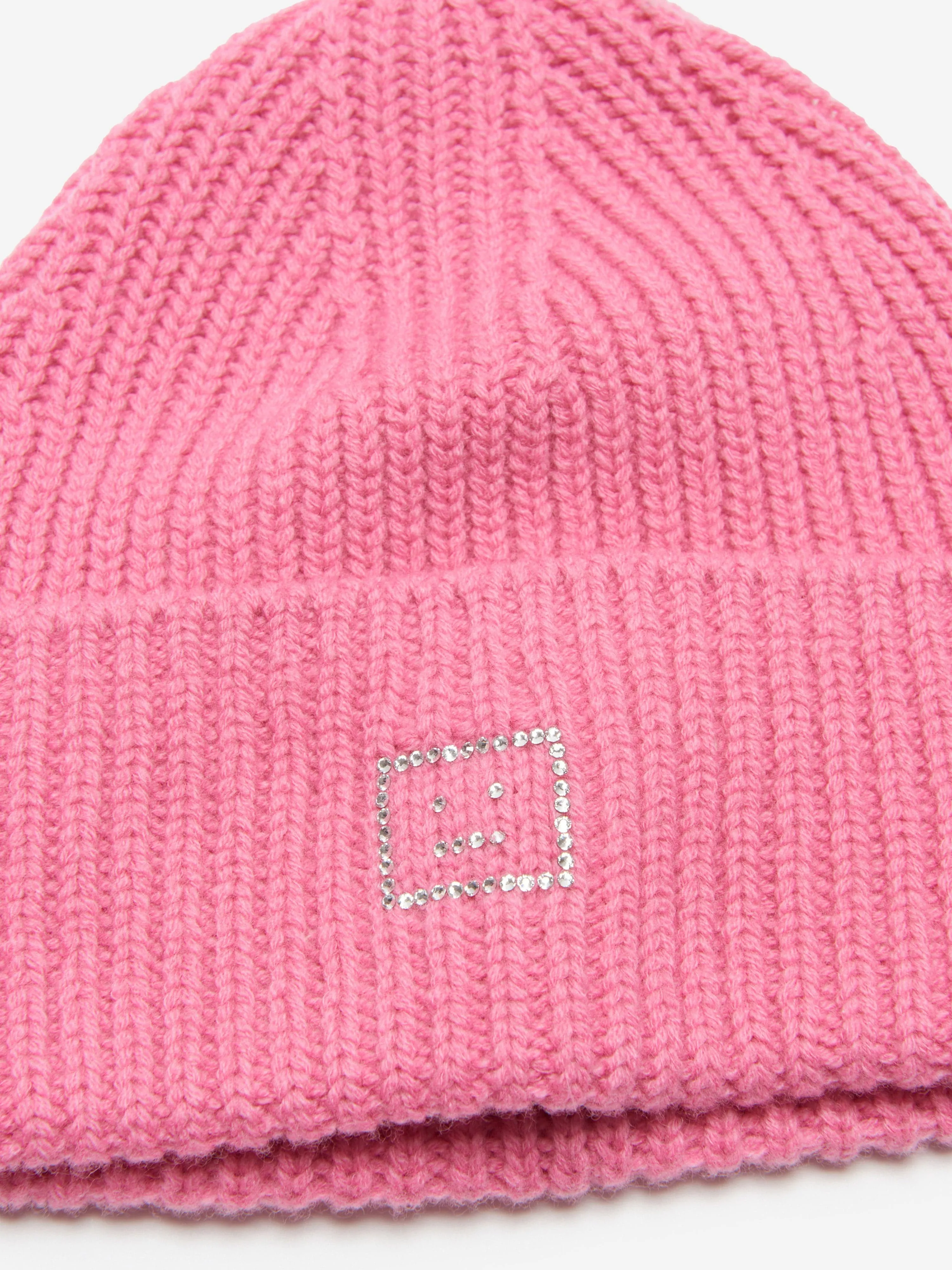 Acne Studios Kids Pansy Crystal Core Beanie in Pink