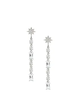 Aztec North Star Linear Baguette Earrings