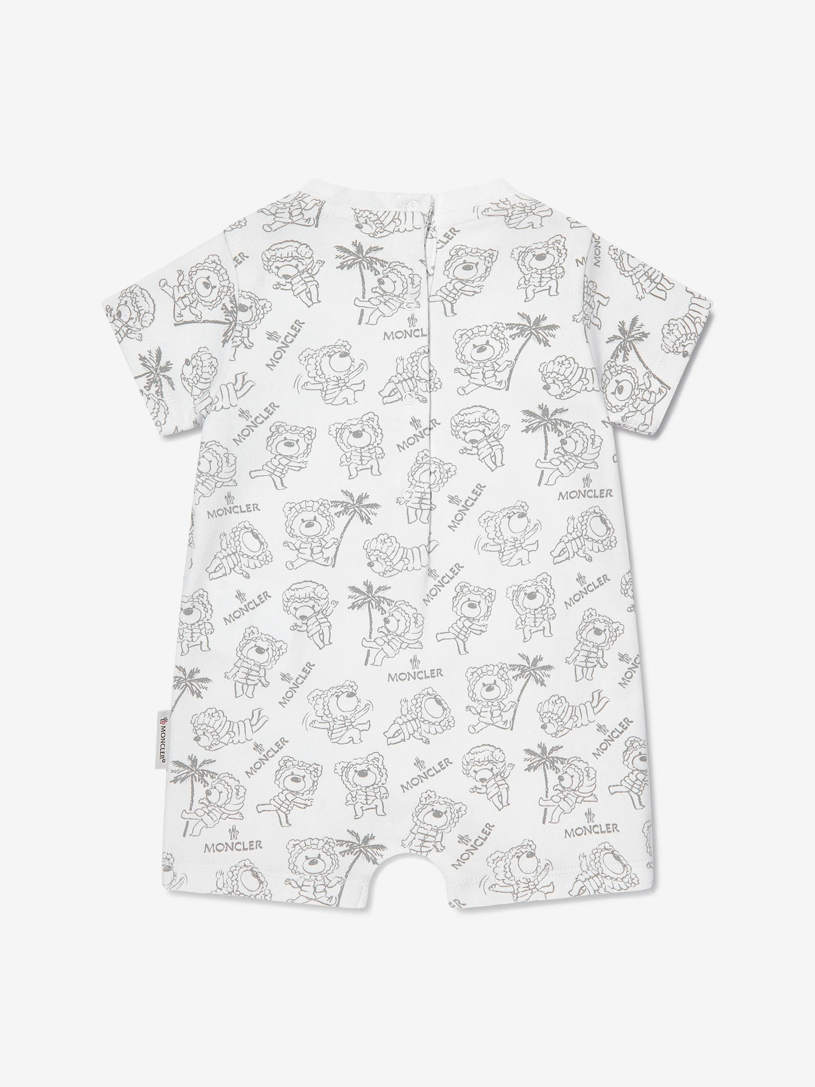 Baby Bear Logo Romper in White