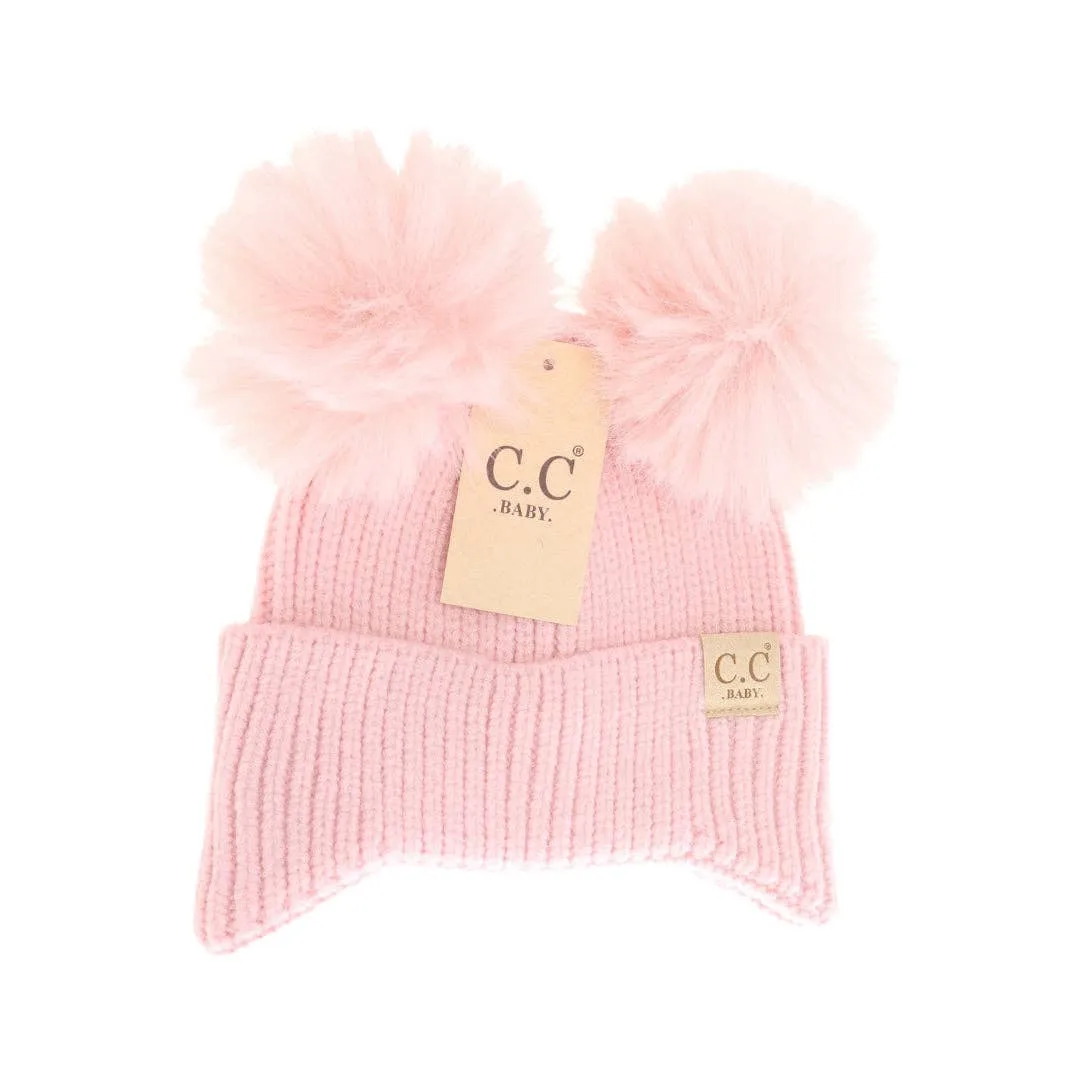 BABY Ear Flap Double Pom C.C Beanie