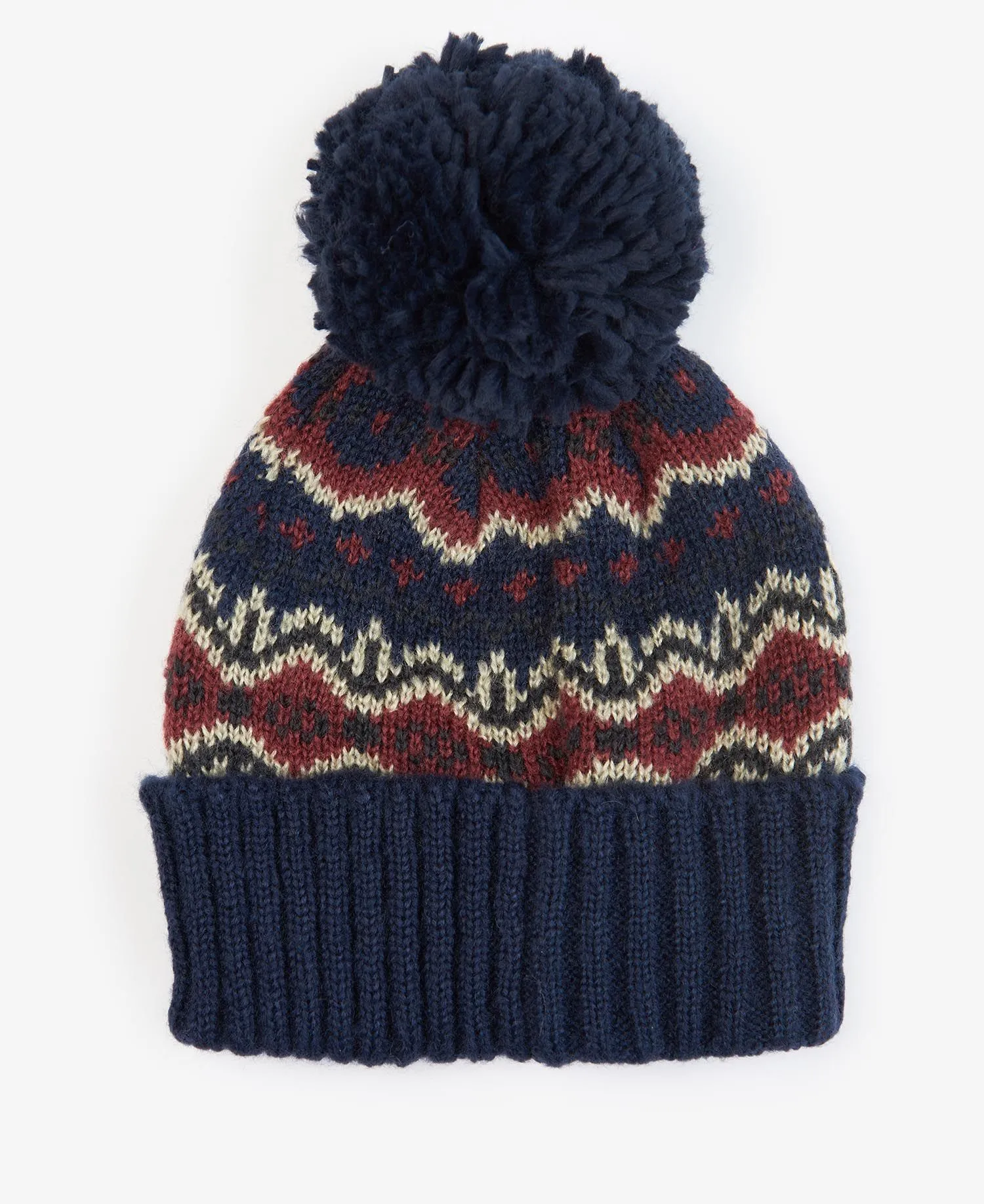 Barbour Mens 'Case' Fairisle Bobble Knit Beanie Hat