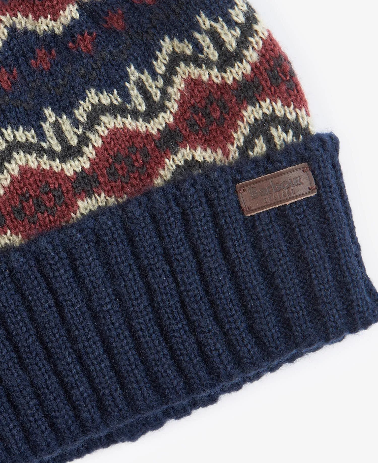 Barbour Mens 'Case' Fairisle Bobble Knit Beanie Hat