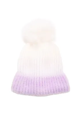 Beanie Warmy White Pom