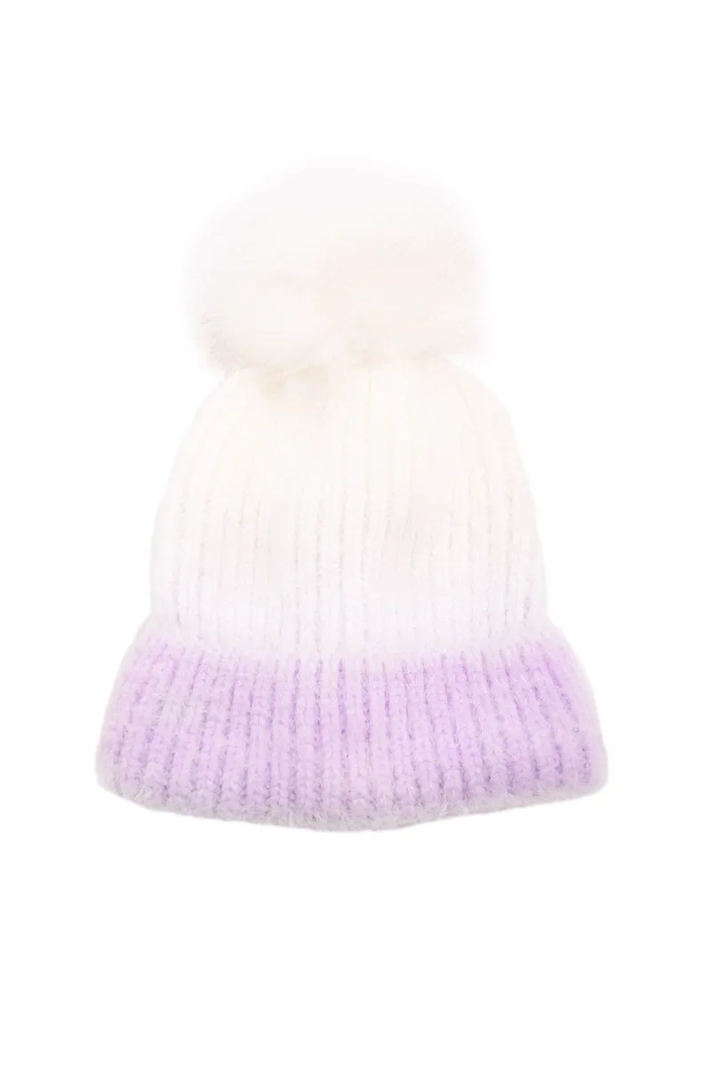 Beanie Warmy White Pom