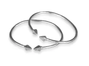 Better Jewelry Pyramid .925 Sterling Silver West Indian Baby Bangles, 1 pair