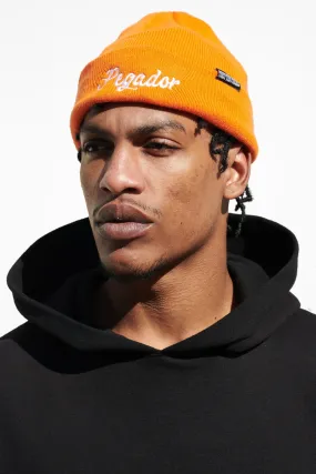 Birch Fisherman Beanie Sunrise Orange White