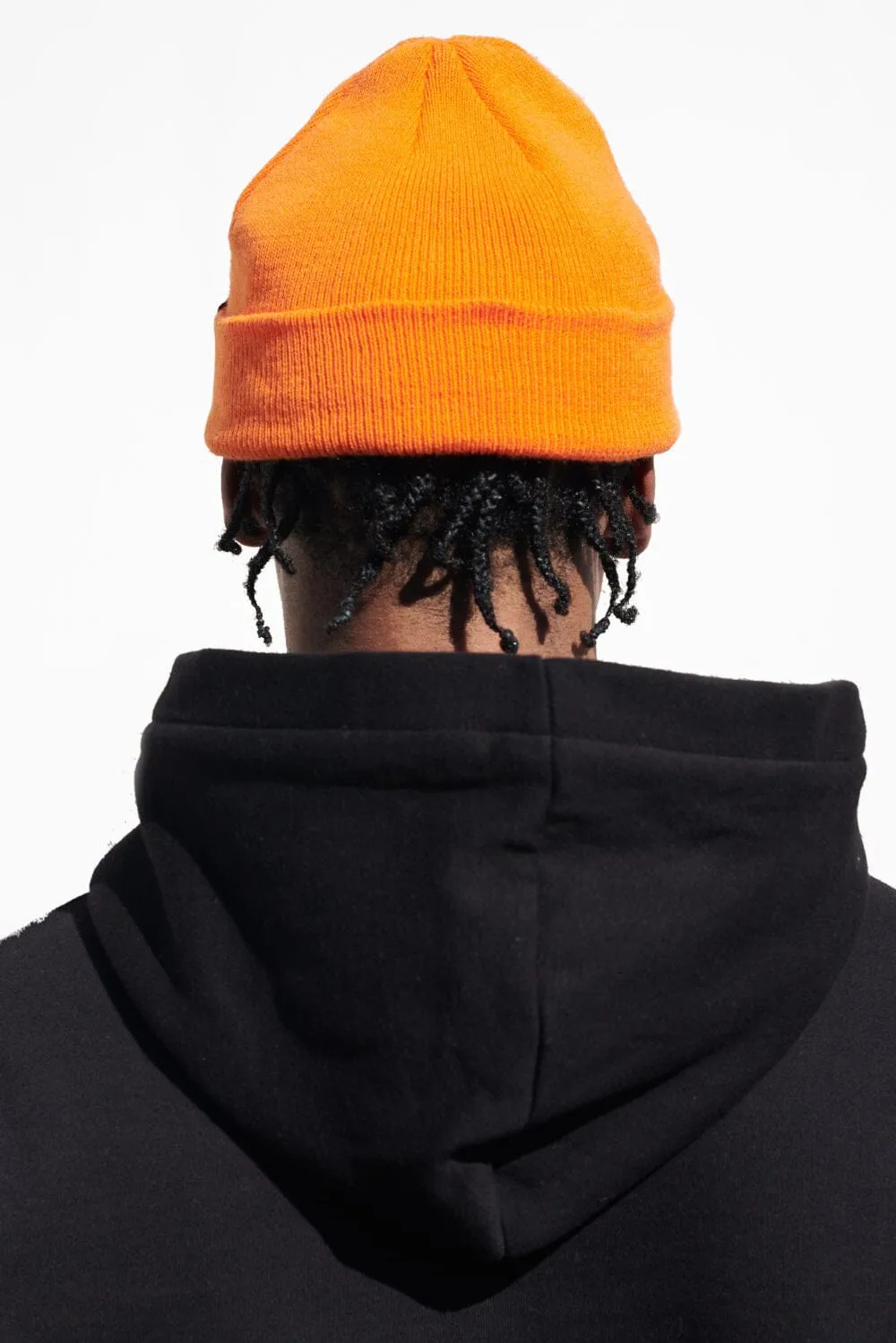 Birch Fisherman Beanie Sunrise Orange White