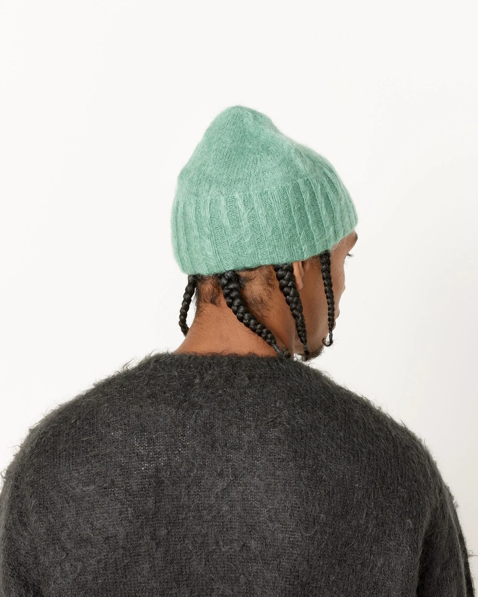 Brushed Mohair Knit Beanie