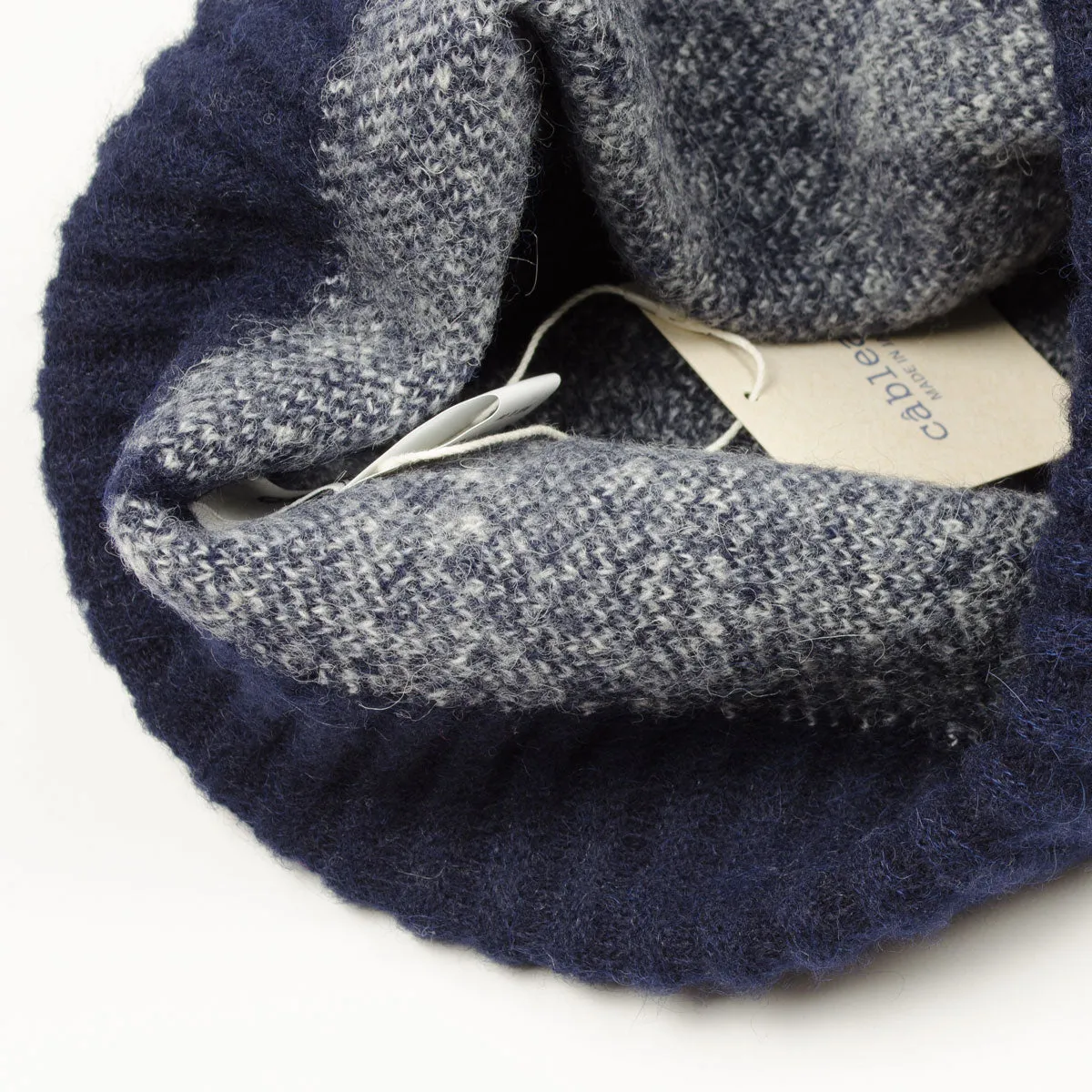 cableami - Baby Alpaca Beanie - Navy / Ivory