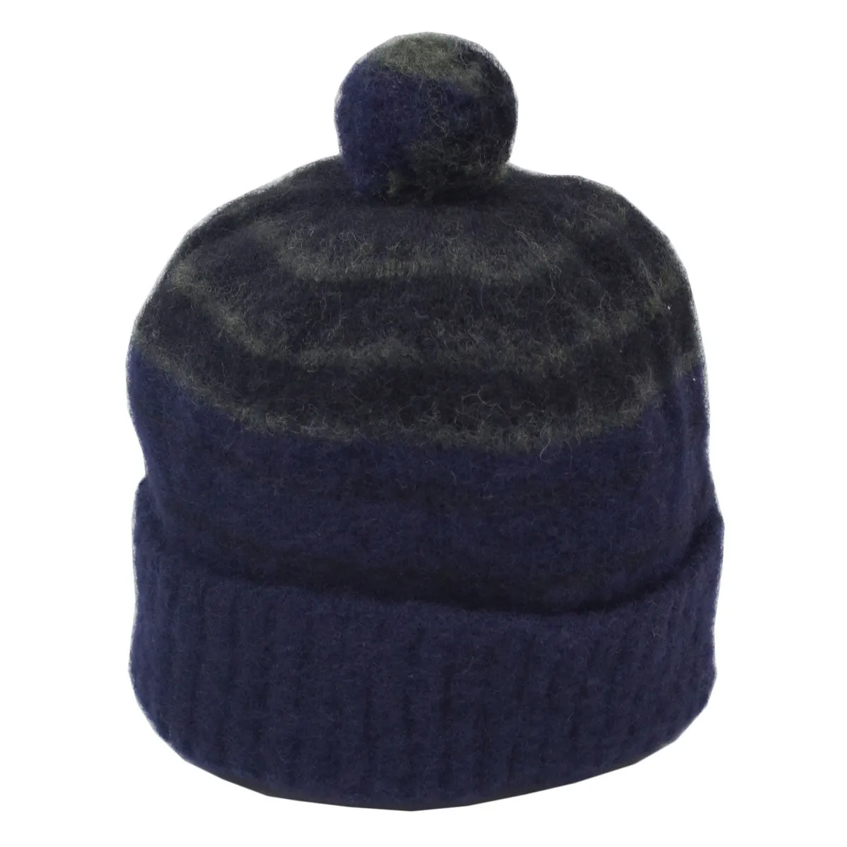 cableami - Shaggy Dog Border Beanie - Navy / Black / Army