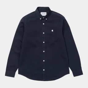 Carhartt L/S Madison Shirt - Dark Navy / White