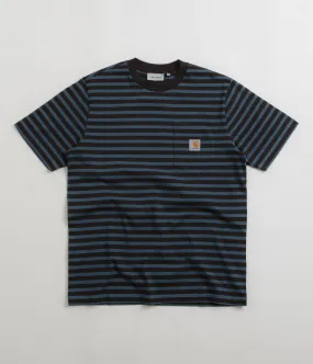 Carhartt Seidler Pocket T-Shirt - Seidler Stripe / Squid / Black