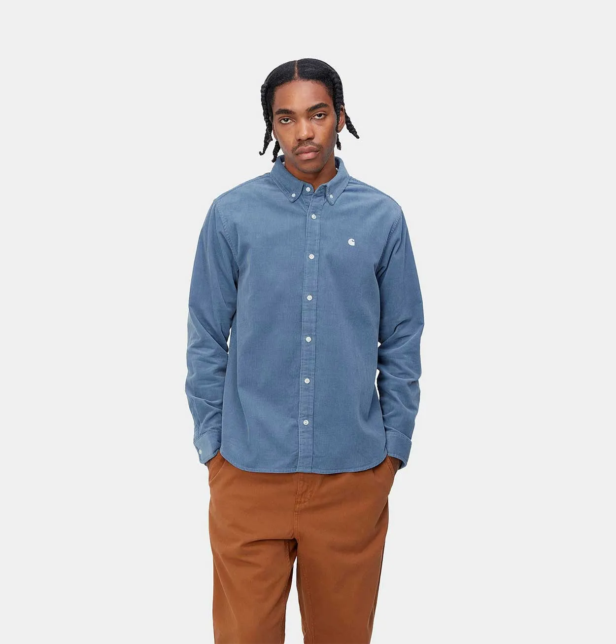 Carhartt WIP Madison Fine Cord Shirt in Sorrent