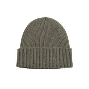 Colorful Merino Wool Beanie Dusty Olive