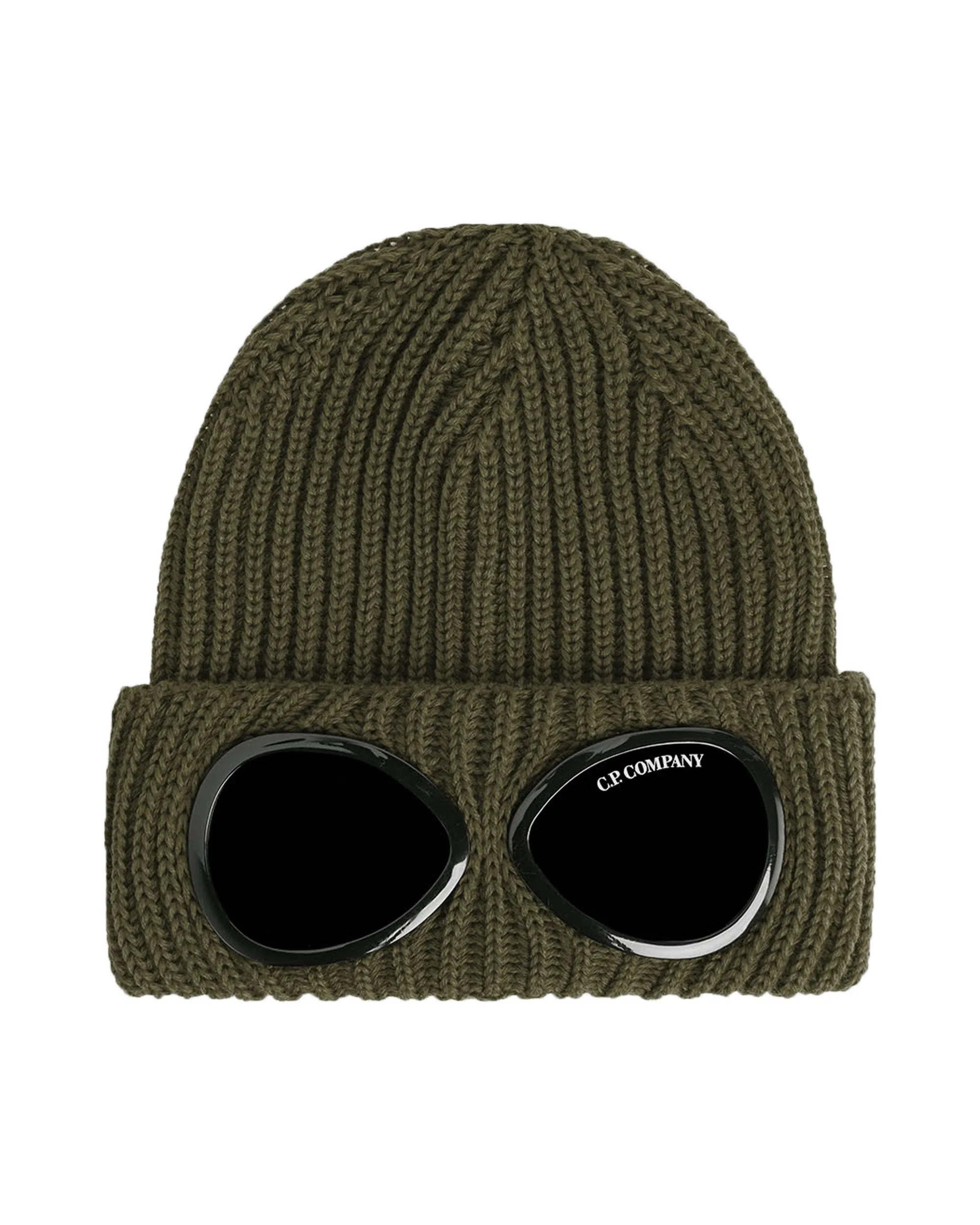 CP Company Extrafine Merino Wool Goggle Beanie Ivy Green