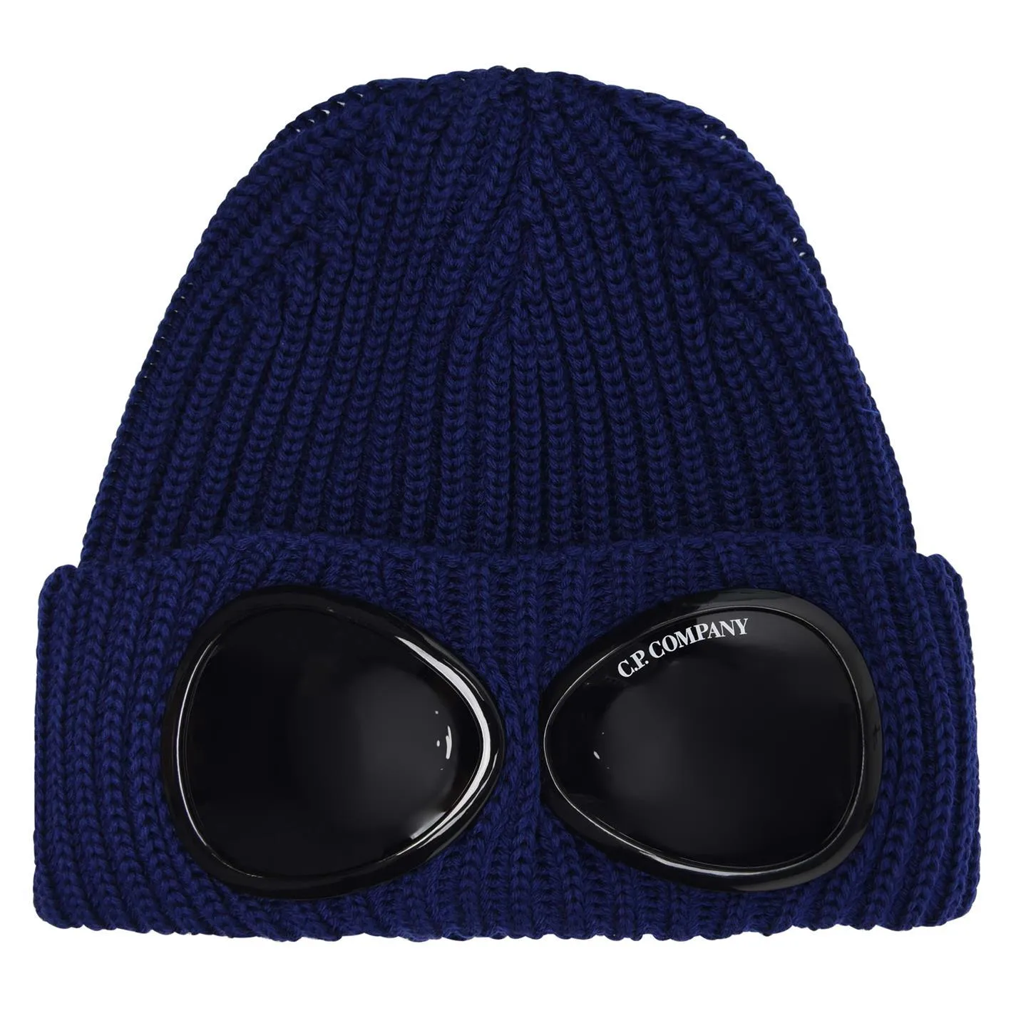 CP COMPANY Wool Goggle Beanie Blue Print