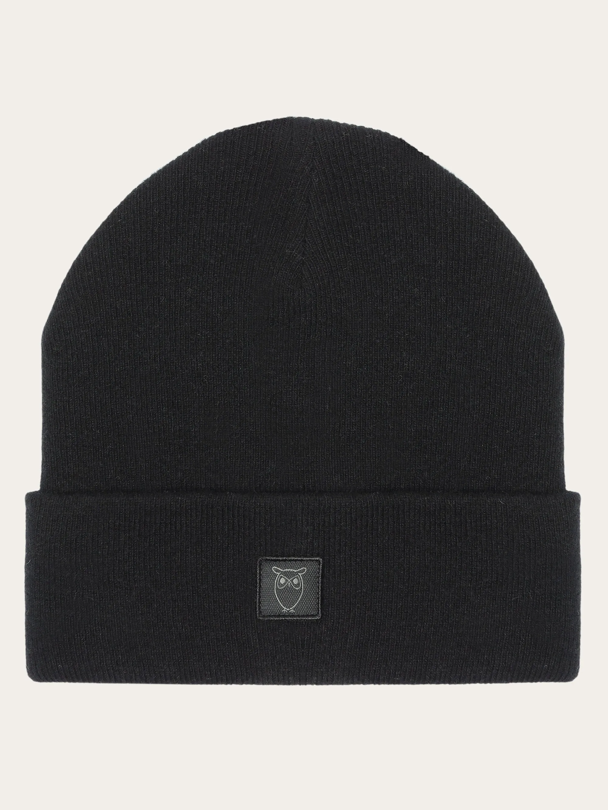 Double layer wool beanie - Black Jet