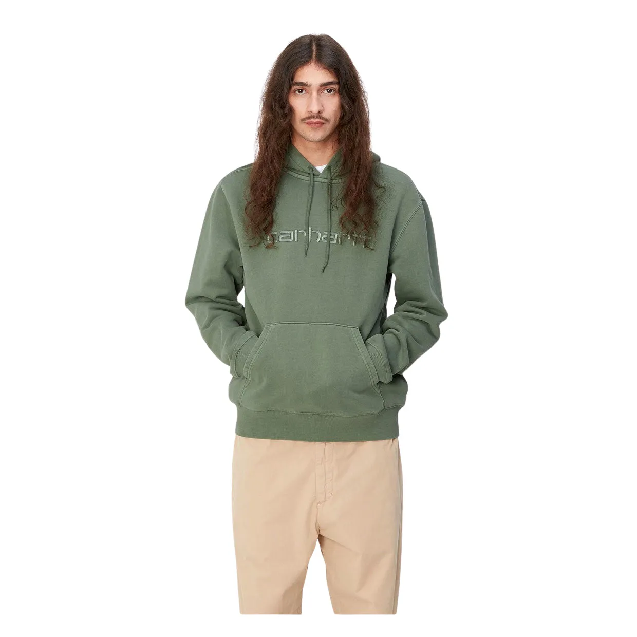 Felpa Uomo Carhartt WIP Hooded Duster Verde