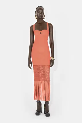 Fringe Diana Dress - Coral