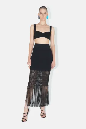 Fringe Diana Skirt - Black