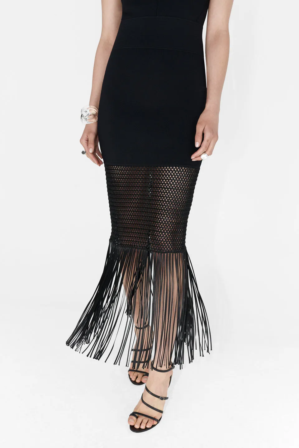 Fringe Diana Skirt - Black