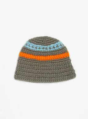 Hand Knit Roll Beanie Grey