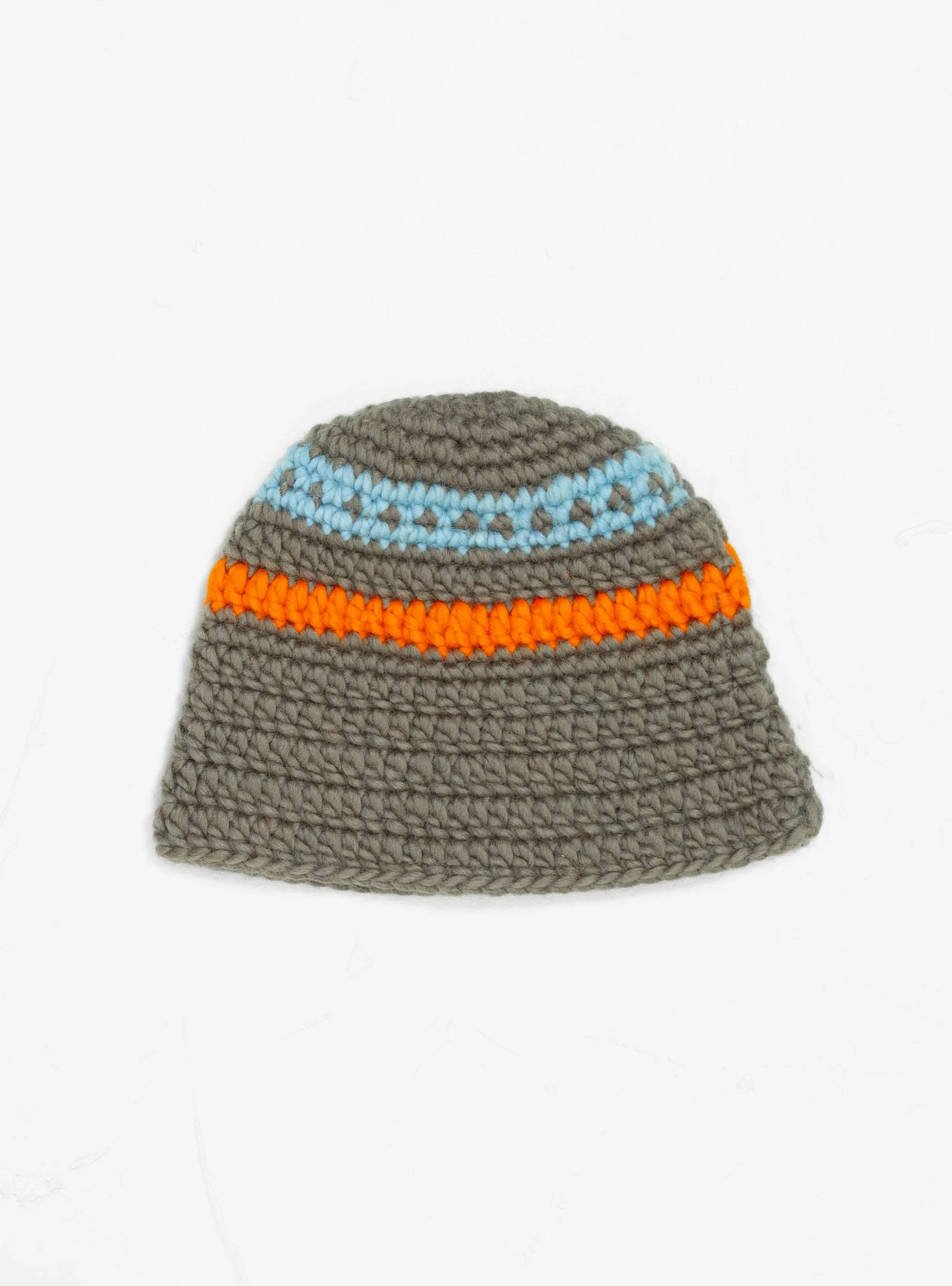 Hand Knit Roll Beanie Grey