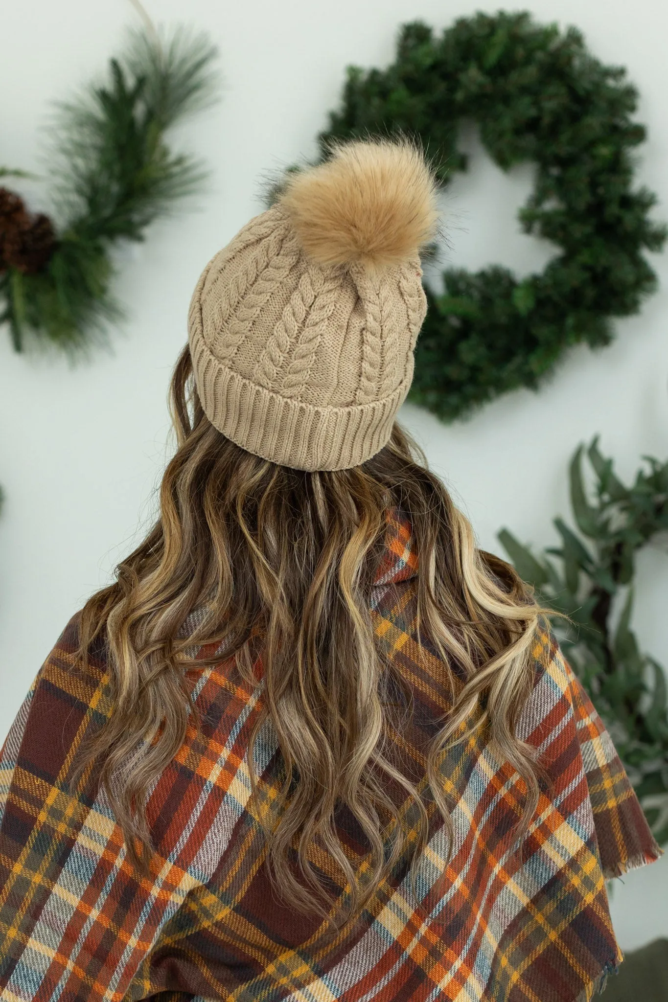 IN STOCK Bella Braid Beanie - Tan all