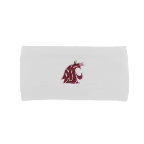 LogoFit WSU Cotton Embroidered White Headband