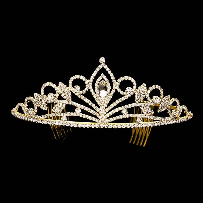 Marquise Stone Accented Rhinestone Princess Tiara