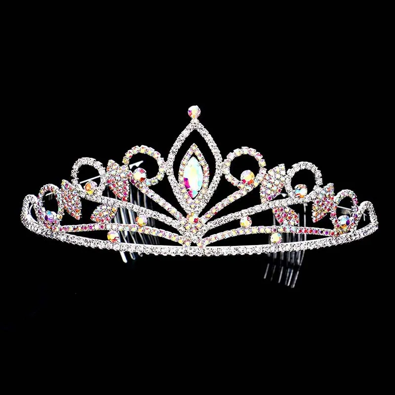 Marquise Stone Accented Rhinestone Princess Tiara