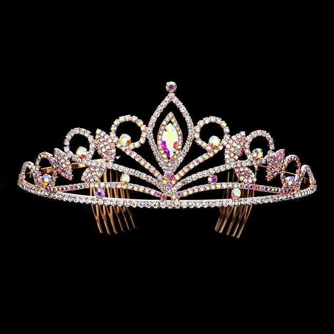 Marquise Stone Accented Rhinestone Princess Tiara