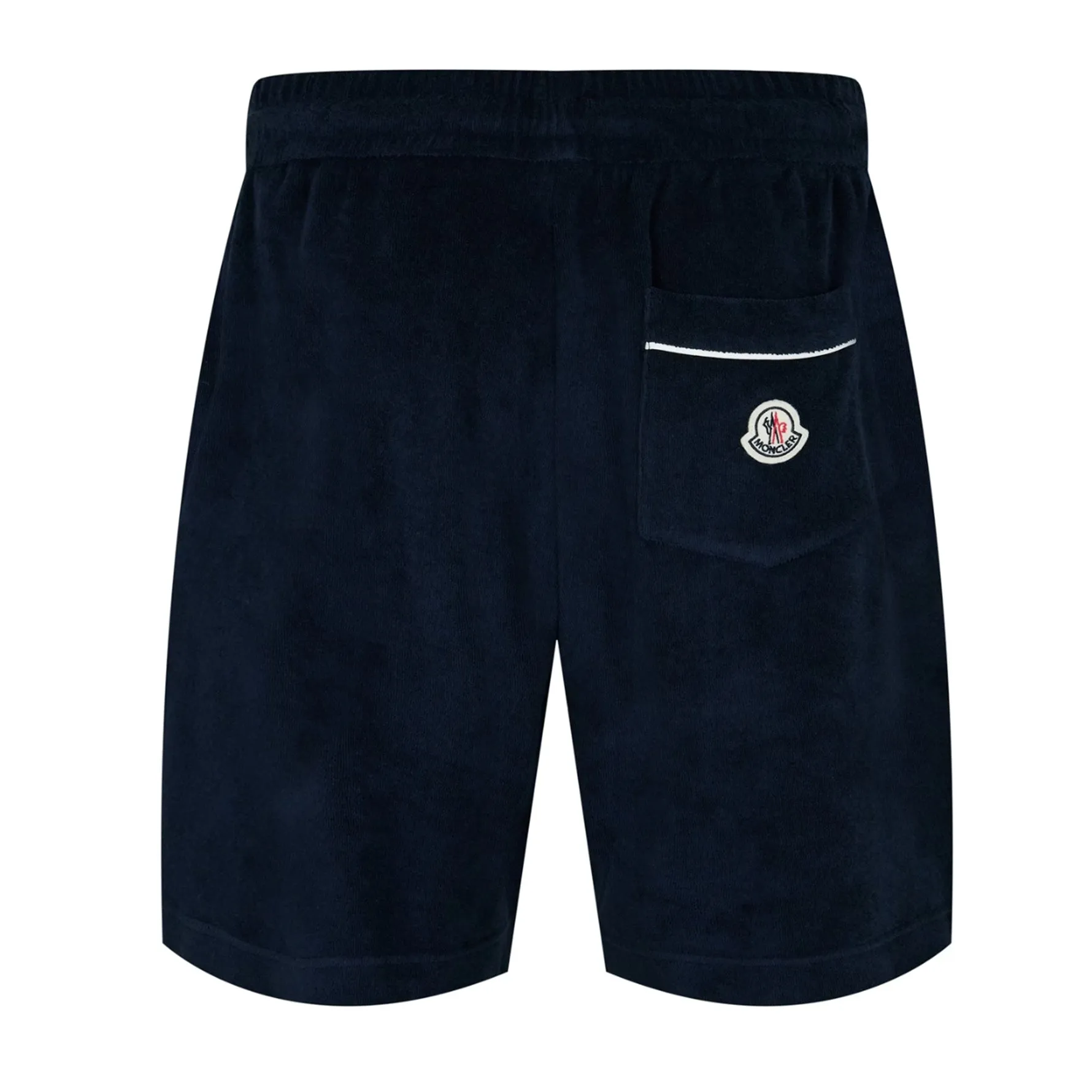 MONCLER SIDE STRIPE TOWELLING SHORTS NAVY BLUE