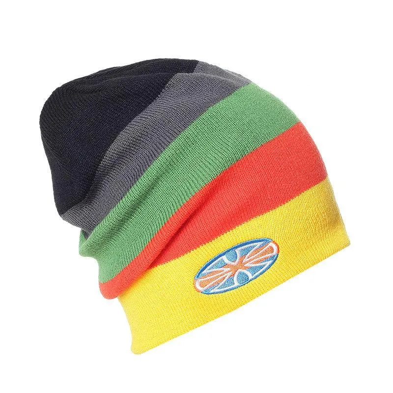 Multicolored Striped Knit Winter Hat, Beanie or Skullies