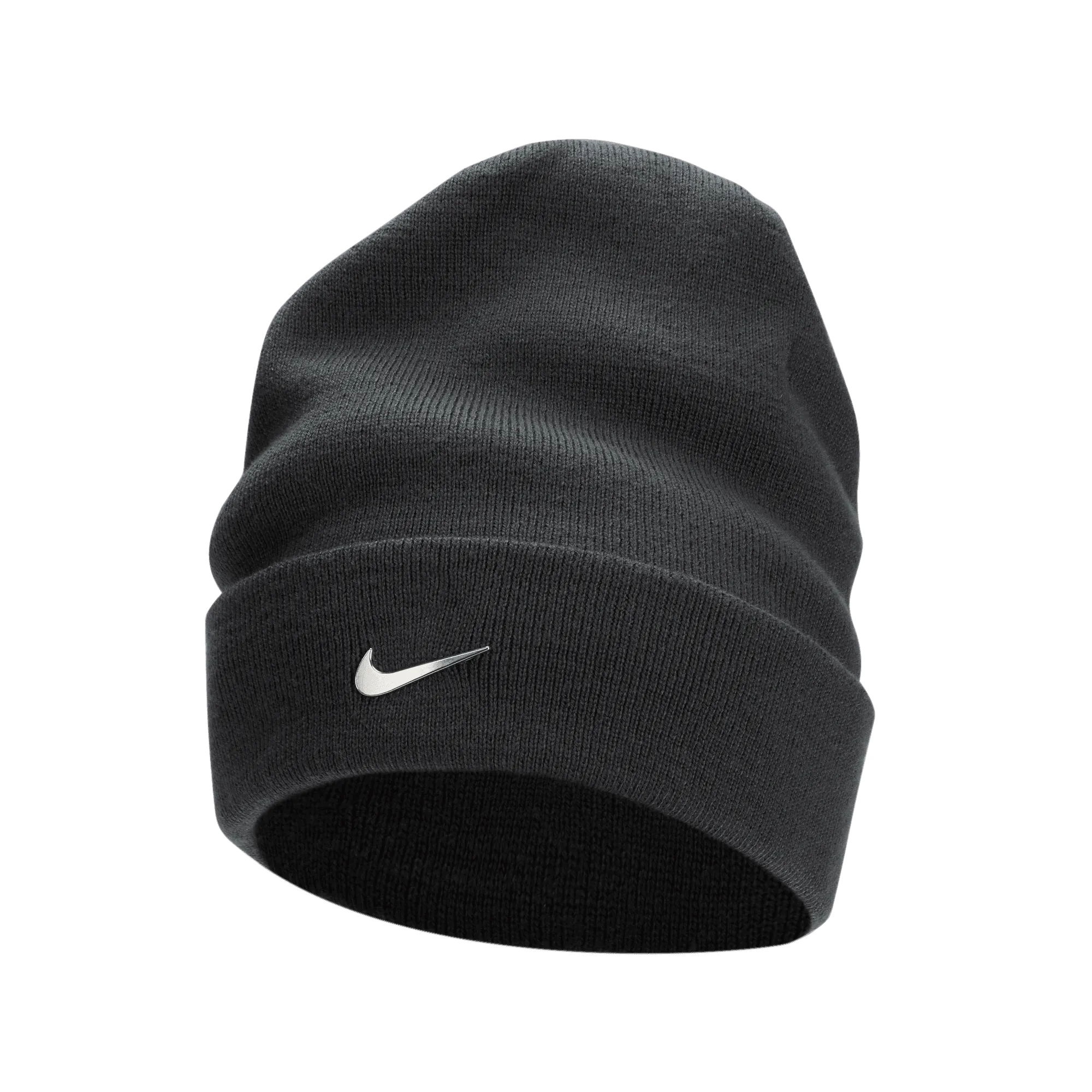 Nike Peak Standard Cuff Metal Swoosh Beanie - Charcoal Heather