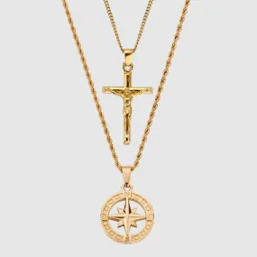 North Star x Crucifix Set (Gold)