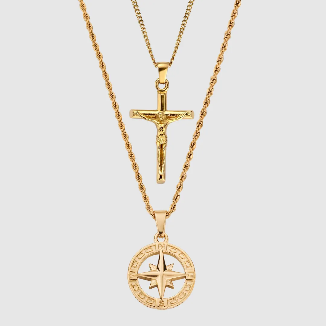 North Star x Crucifix Set (Gold)