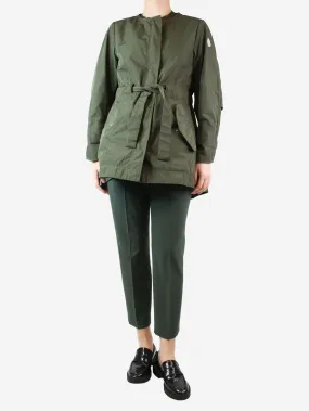 Olive green shell parka - size UK 8