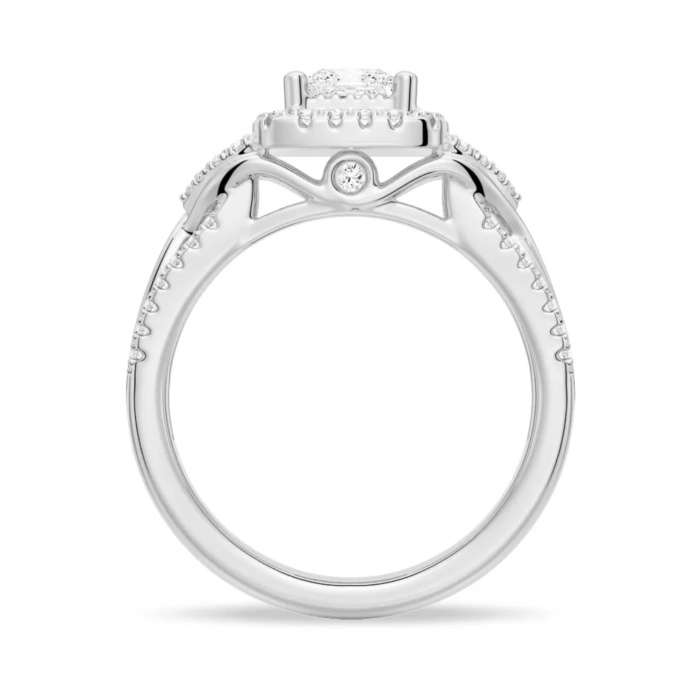 Princess Cut Moissanite Vintage Engagement Ring With Infinite Band