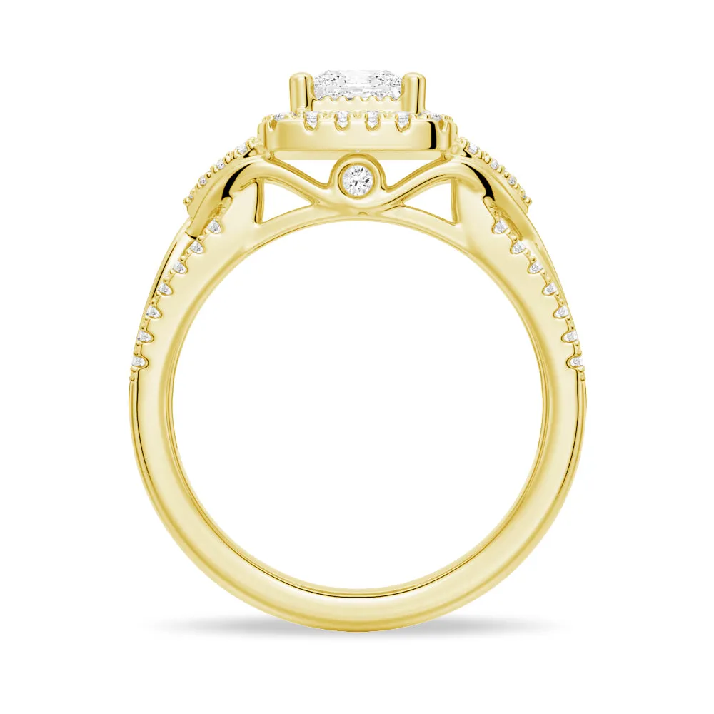 Princess Cut Moissanite Vintage Engagement Ring With Infinite Band