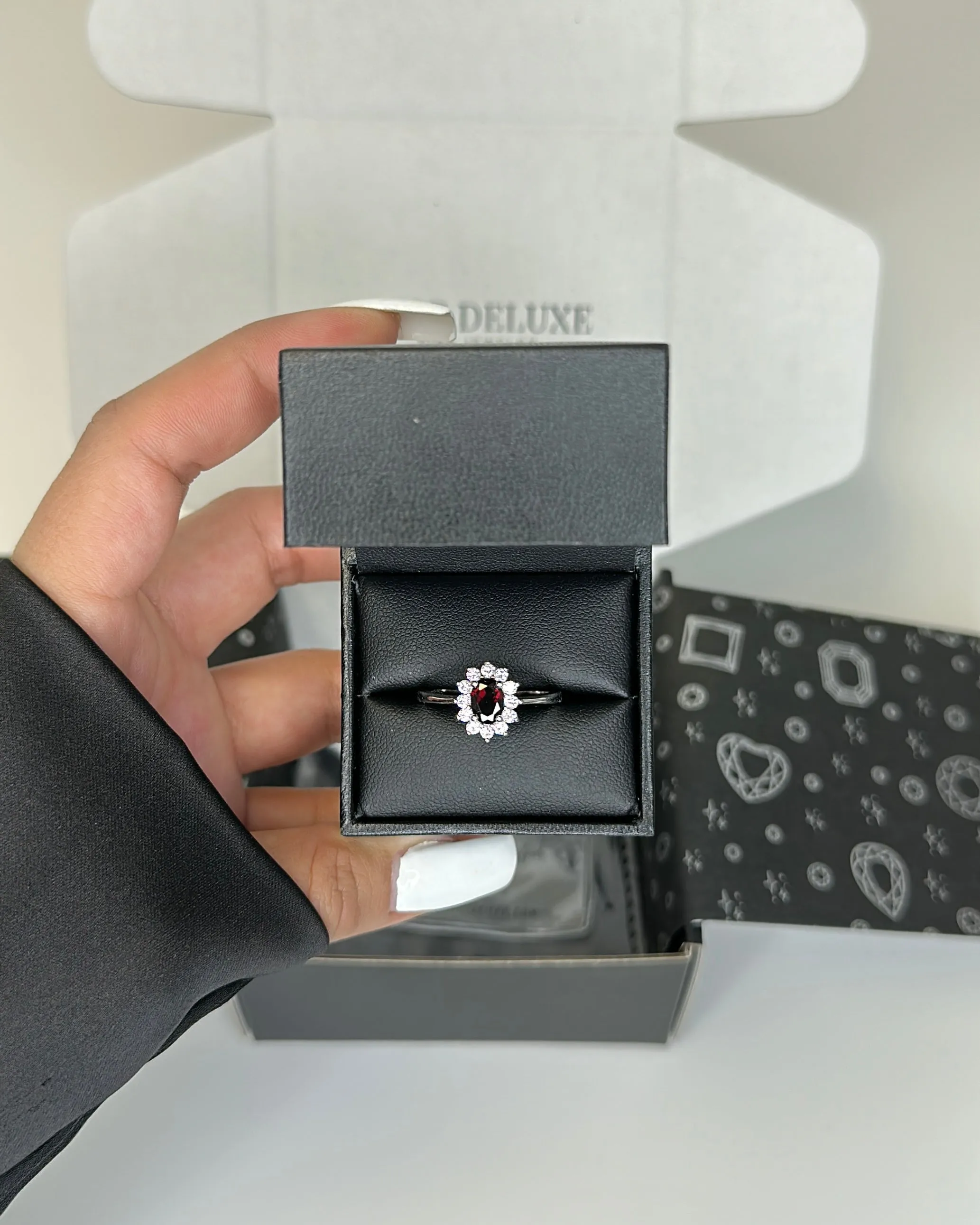 PRINCESS DIANA RED GARNET RING