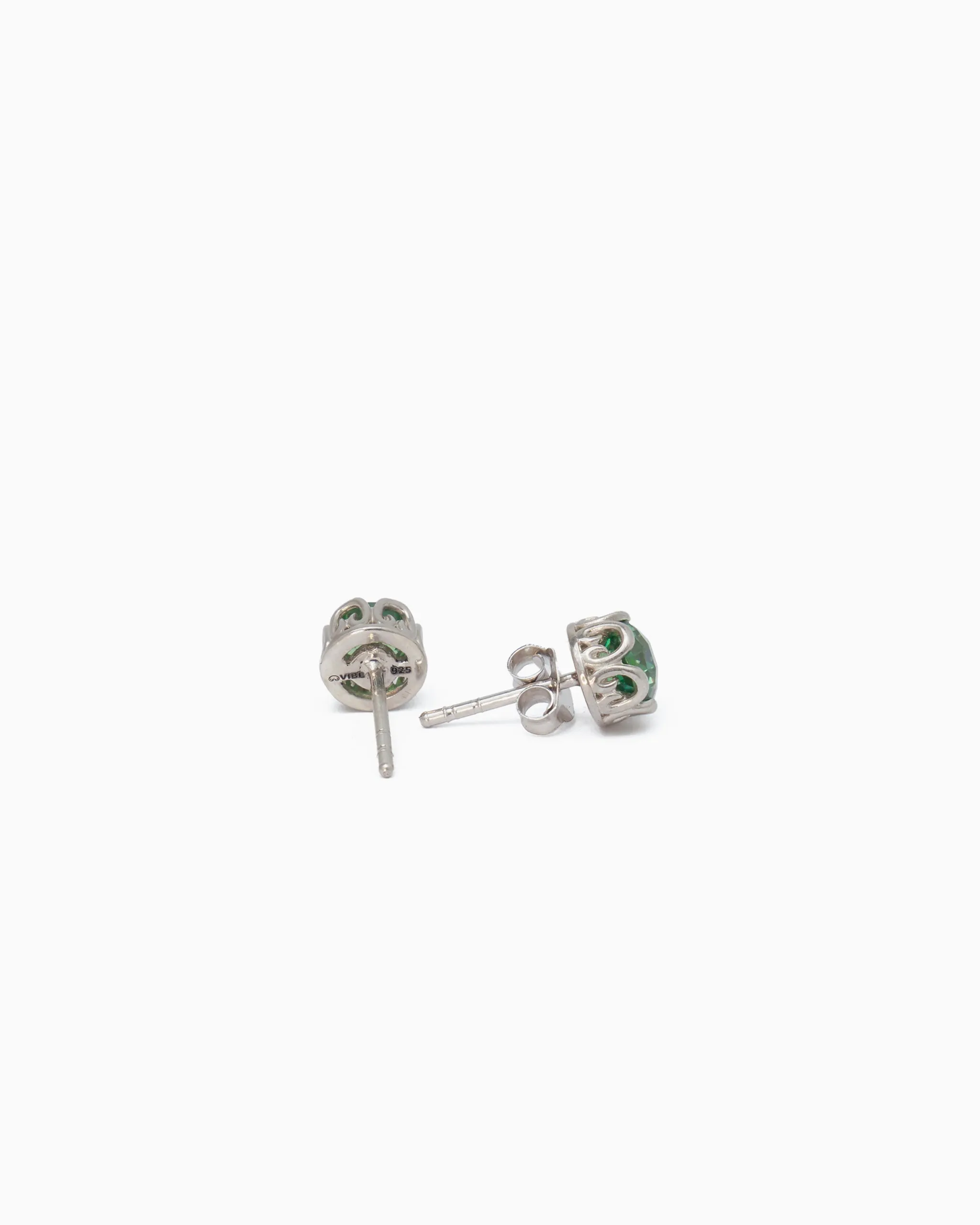 Princess Petroglyph Stone Studs - Green Zircon