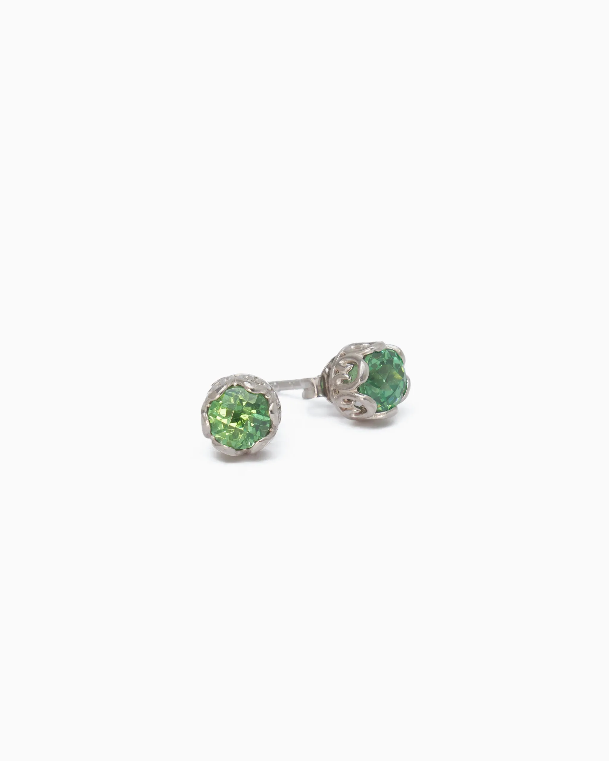 Princess Petroglyph Stone Studs - Green Zircon