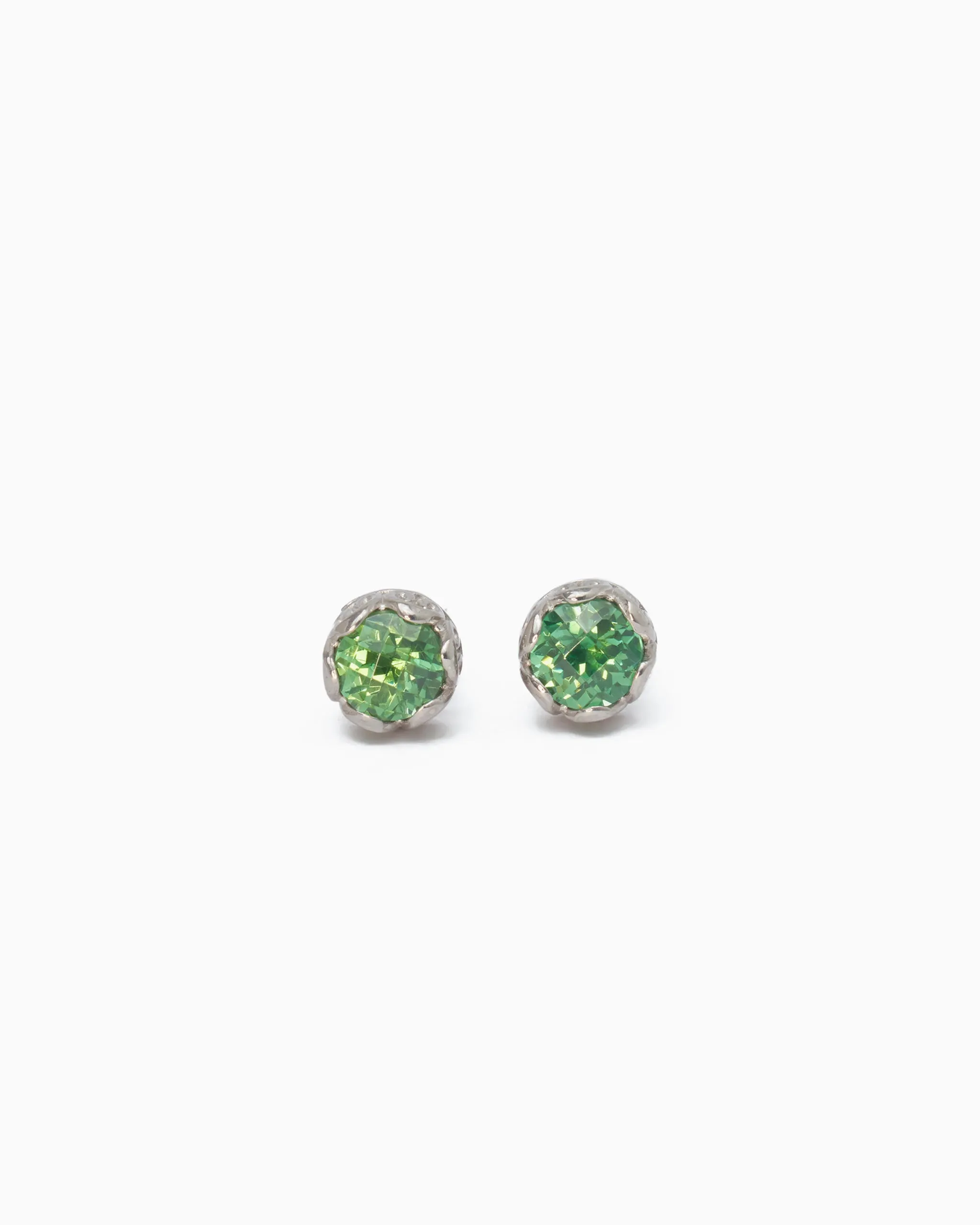 Princess Petroglyph Stone Studs - Green Zircon