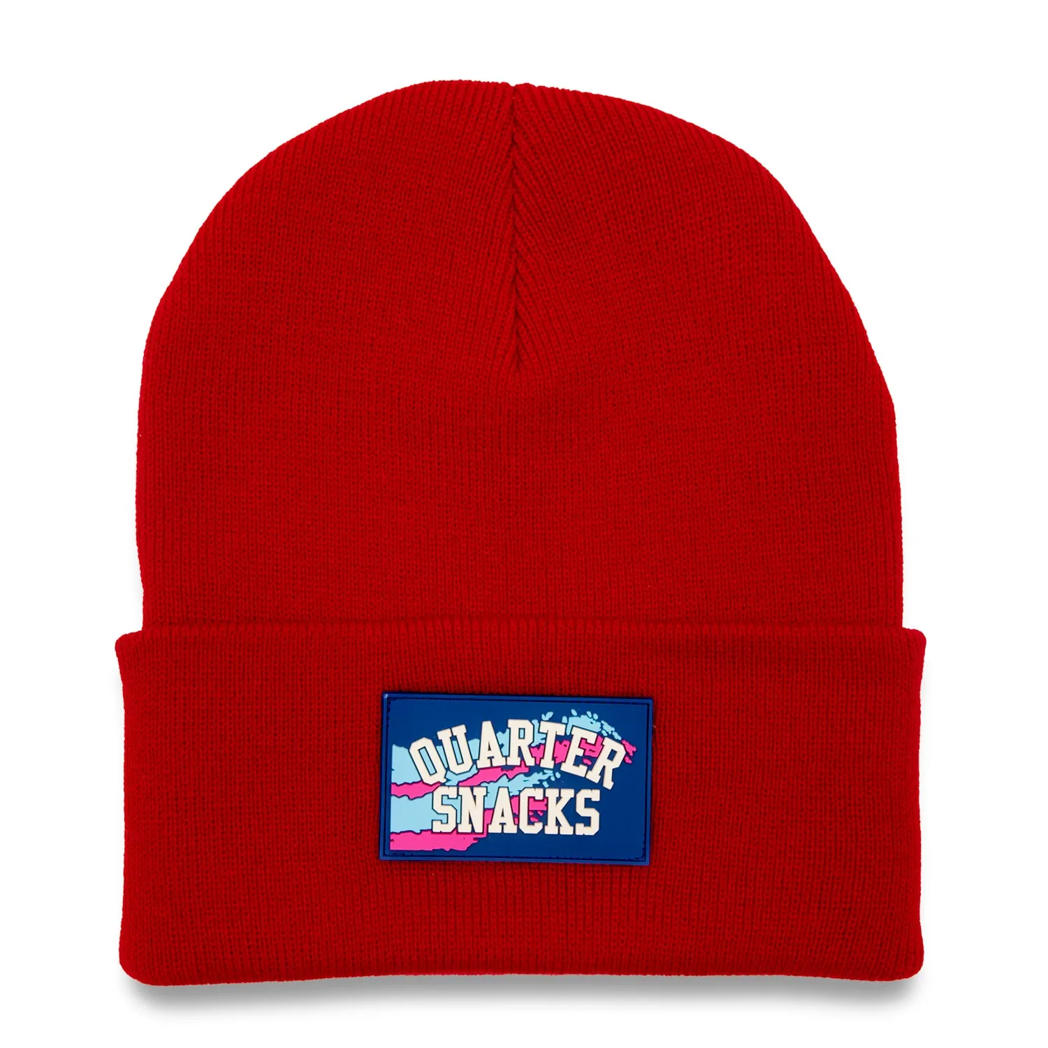 Quartersnacks Rubber Label Beanie Red