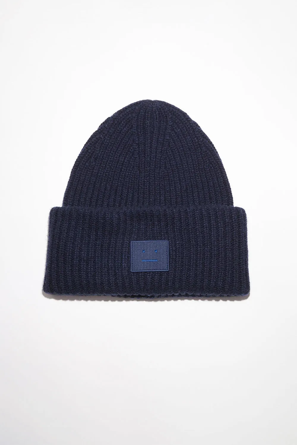 Navy Ribbed Knit Beanie Hat for Men and Women - Warm, Stylish Winter Accessory