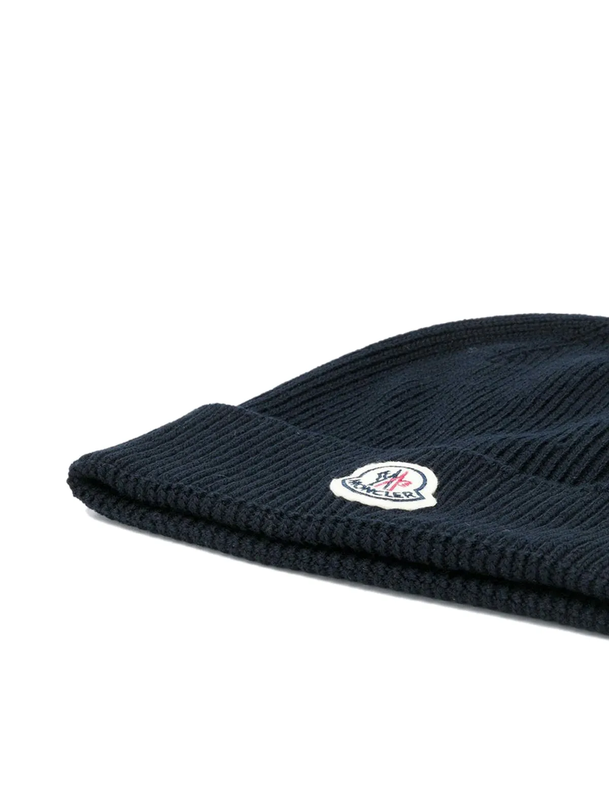 ribbed knit logo patch hat